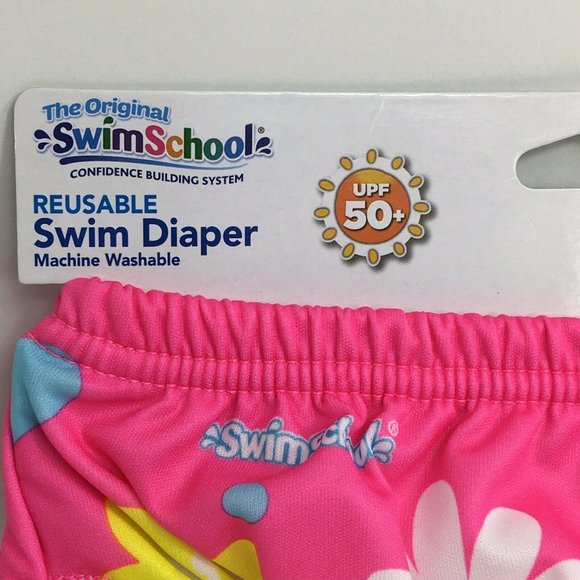 Swimschool Reusable Swim Diaper UPF 50 Level 1 18-22 lbs 12 Months Swim Pink New - Picture 4 of 12